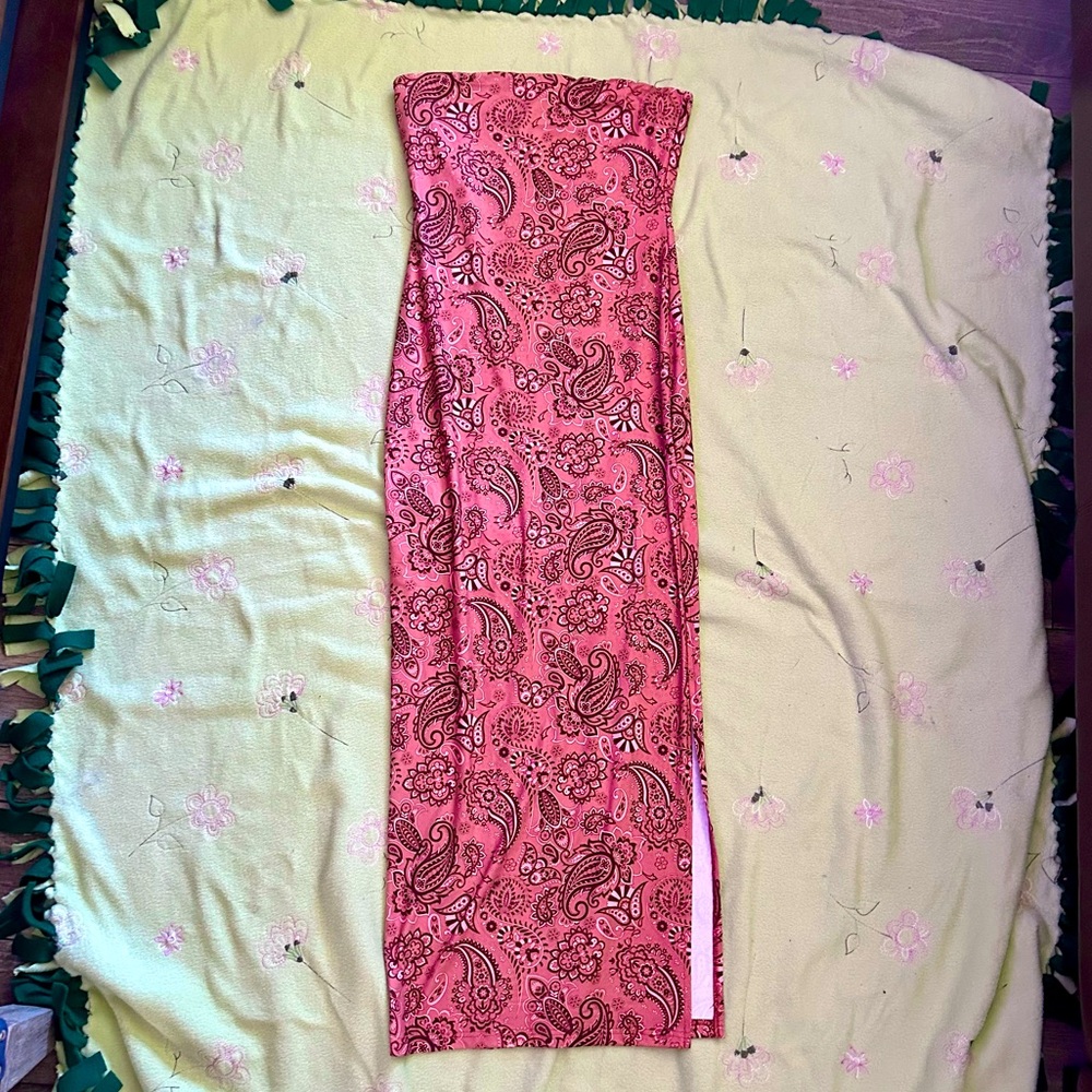 SOLD- Boho Strapless Maxi Dress
